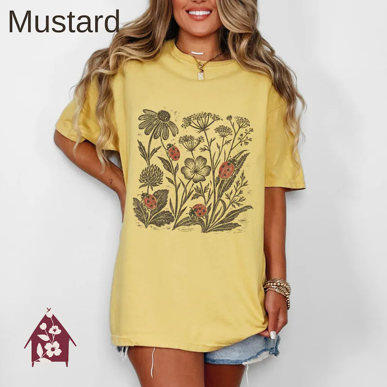 Wildflower & ladybug tee
